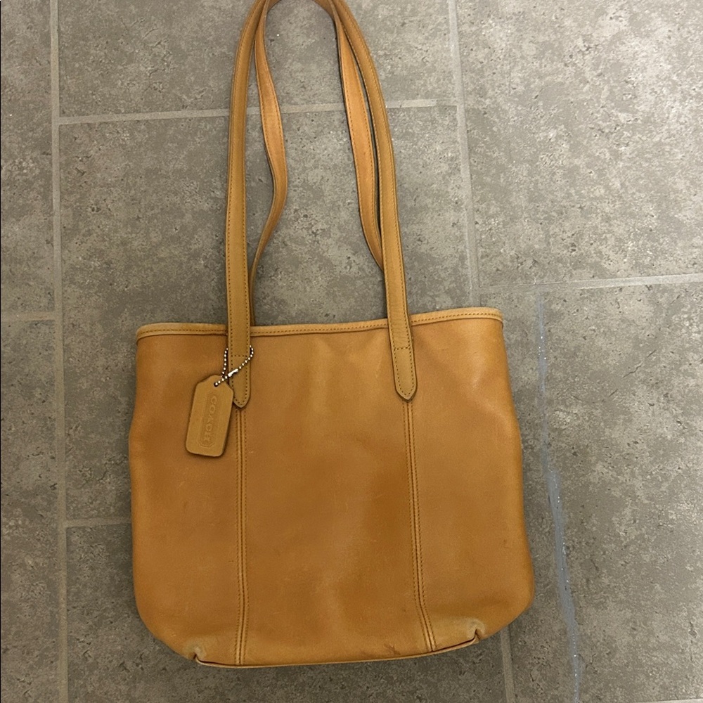 Coach Camel Leather Shoulder Bag
